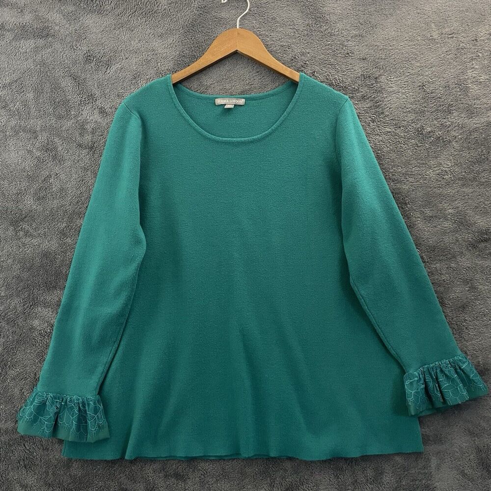 Jessica London Women's Green long sleeve sweatershirt SZ/ 18/20